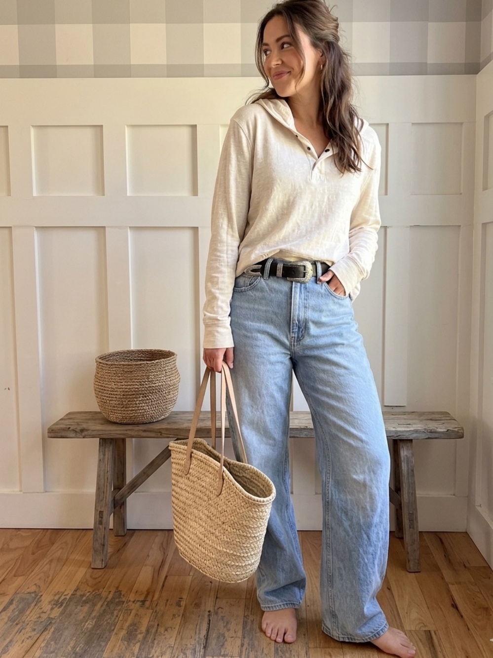 J. Crew Cotton Summer Cream Hooded Long-Sleeve‎ Pullover XL